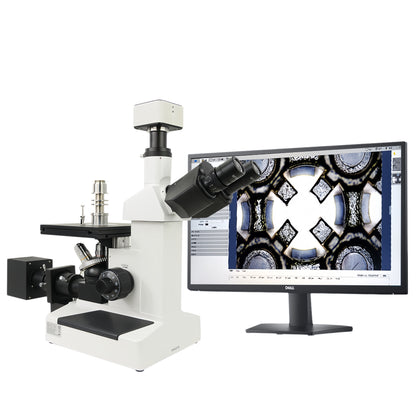 EOC MJ203F Inverted Stereo Trinocular Metallurgical Optical Digital Microscope with 60MP Camera USB3.0 Connection